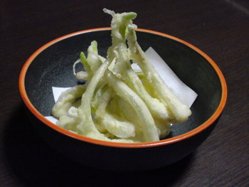 アサツキの天麩羅