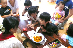 親子で野菜教室。