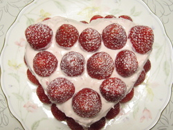 苺のハートケーキ♪